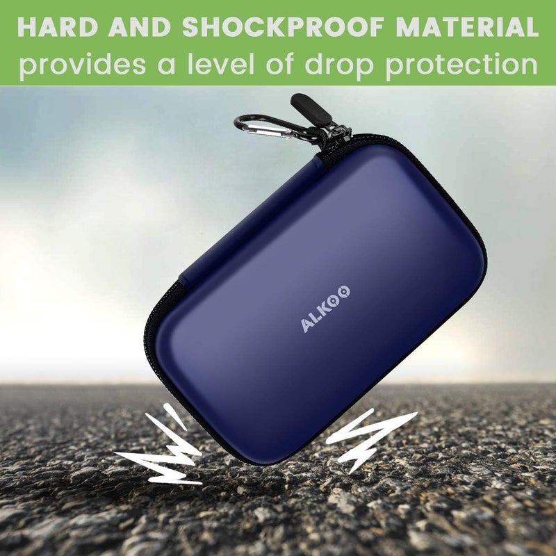 ALKOO حافظة تنظيم فلاش USB – حافظة صلبة لـ 8 محركات أقراص و بطاقات SD/ذاكرة – لـ SanDisk و Samsung - تخزين للطلاب والمصورين والمحترفين في تكنولوجيا المعلومات – للاستخدام في السفر والمكتب – حقيبة فقط - زرقاء - Image 5